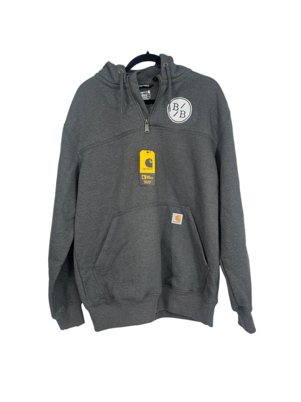 Carhartt Rain Defender Hoodie Medium Gray 1/4 Zip Utility Workwear Gorpcore NWT